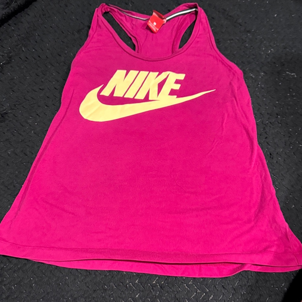 Nike Fuchsia Tank with Yellow Logo